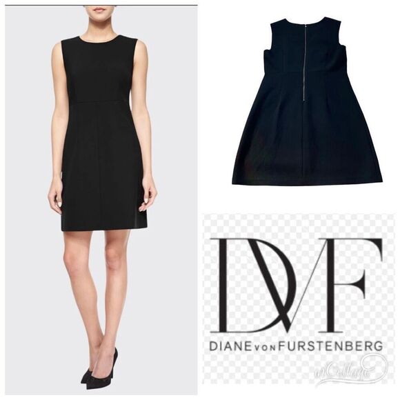 Diane Von Furstenberg EUC Carrie LBD Quiet Luxury Elegance Desk To Dinner Sz 10 - Picture 1 of 11